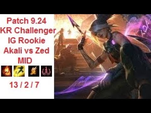 IG Rookie - Akali vs Zed - KR Challenger 940 LP - Patch 9.24