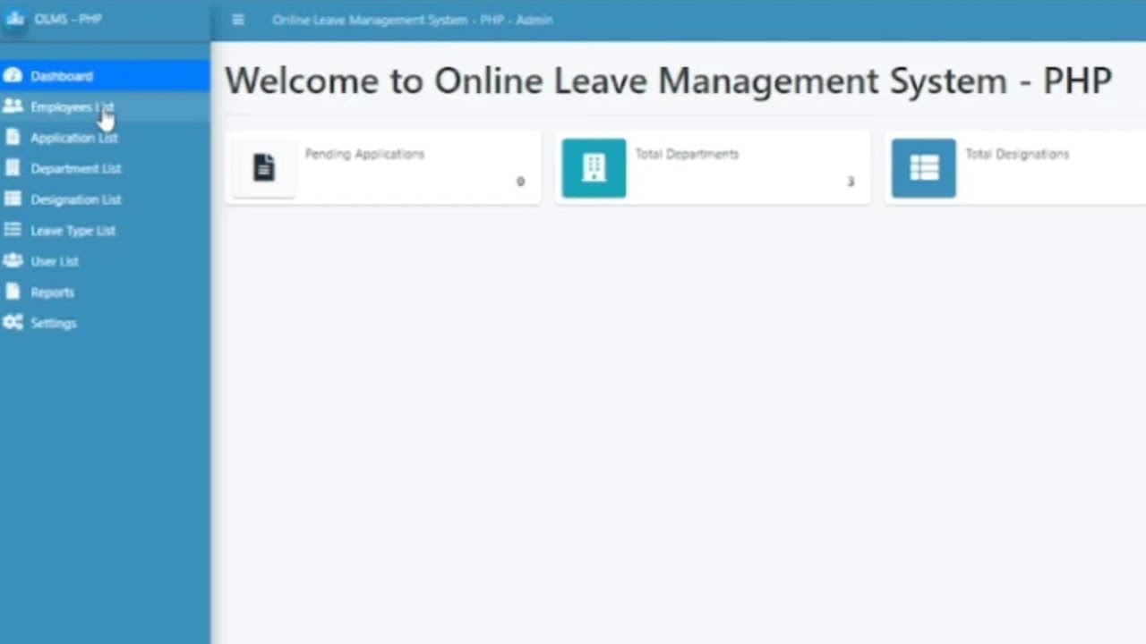 Online Leave Management System in PHP My SQL with Source code Download