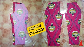 HOW TO CUT A FEMALE TROUSER  EASIEST METHOD  STITC
