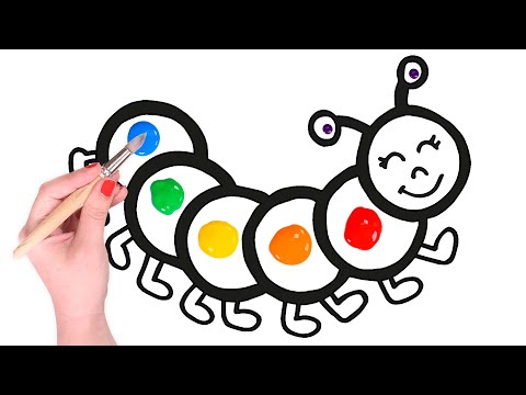 Dibuja y Colorea un GUSANO arcoíris 🐛🌈 Dibujos para niños