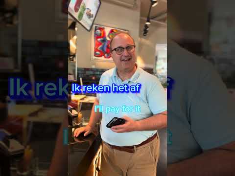 Use of separable Dutch verbs. Afrekenen