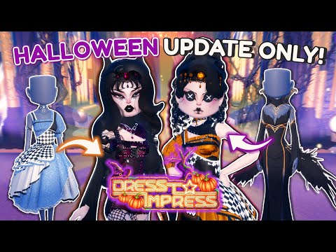 Only Using the *NEW* HALLOWEEN ITEMS in DRESS TO IMPRESS! (NEW Clothes, NEW Makeup) 🦇💀💜 | Roblox