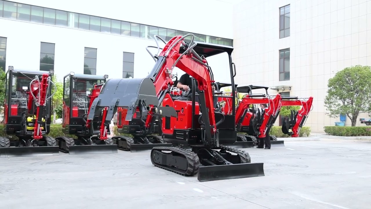 TYPHON TERROR X2 STORM Mini Excavator – 2.5 Ton Trench Digger with Boom Swing, Retractable Tracks