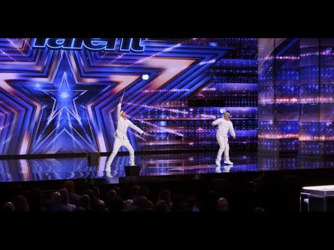 America's Got Talent   The Spyros Bros Perform Amazing Diabolo Tricks Over The Judges' Desk!   Ameri