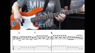 Rancid - Daly City Train (Bass cover with tabs on screen)