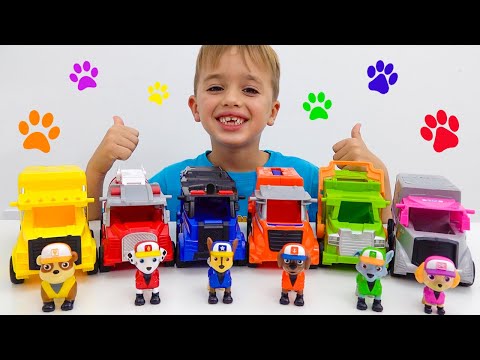 Vlad e Niki PAW Patrol caminhões de brinquedo Missão de resgate