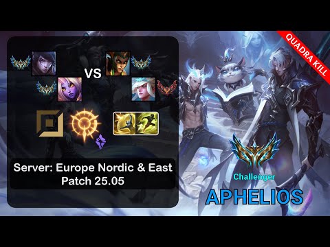 Aphelios ADC + Soraka vs Cassiopeia + Janna - EUNE Challenger - Patch 25.05