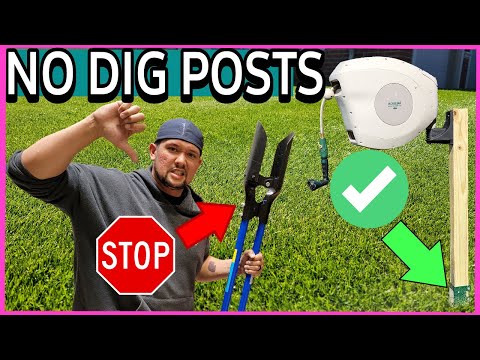 Set Posts the Easy Way: No Dig or Cement Posts ✨ Hoselink Retractable Garden Hose Install