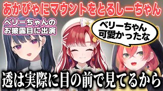 あかぴゃにベリーちゃんのお披露目に出演し目の前で見たマウントをとるしーちゃん【小清水透/獅子堂あかり/早乙女ベリー/にじさんじ切り抜き】