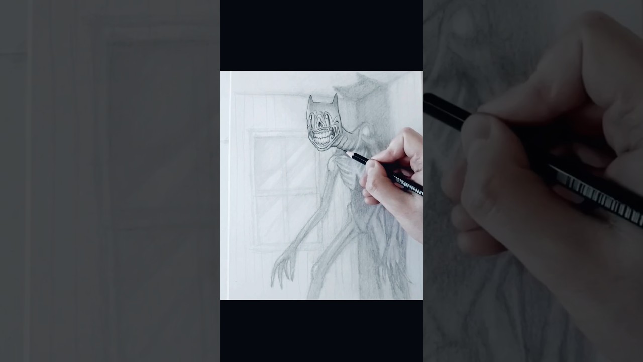 Drawing Cartoon Cat | Trevor Henderson #shorts #drawing #cartooncat #trevorhenderson #fanart