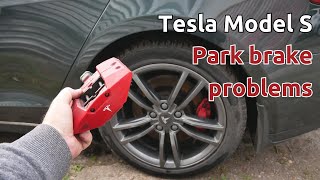 Tesla Model S park brake removal or service (separate Brembo parking brake calipers)
