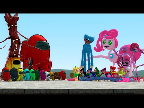 AMONG US IMPOSTORS VS ALL POPPY PLAYTIME CHAPTER 2 CHARACTERS in Garry's Mod (Mommy Long Legs, Daisy