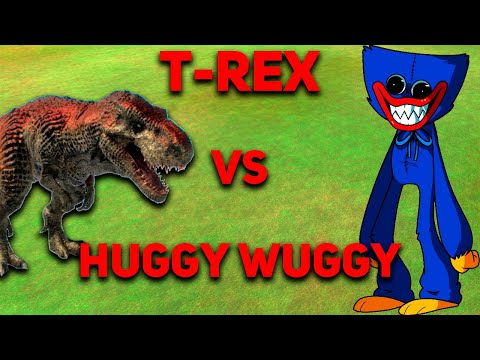 T REX VS HUGGY WUGGY | EPIC BATTLE | ANIMAL REVOLT BATTLE SIMULATOR