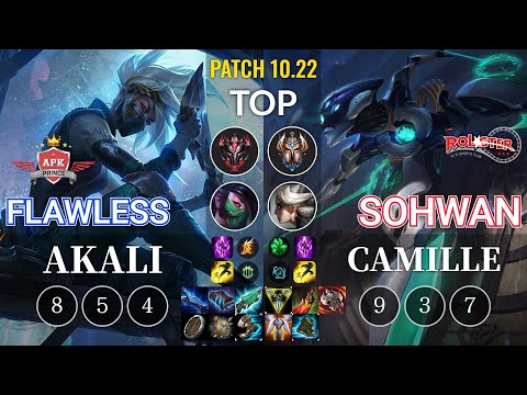 APK Flawless Akali vs KT SoHwan Camille Top - KR Patch 10.22