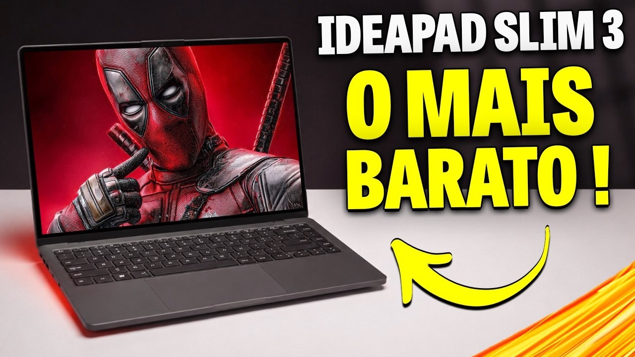 Miniatura da avaliação em vídeo de Notebook Lenovo IdeaPad Slim 3 15IRU10 Intel Core 3 100U 15.3 polegadas 8GB 256GB SSD