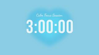 3-Hour Silent Count-Up Timer | Blue Aura Aesthetic Vibes | For Studying & Deep Focus 💙