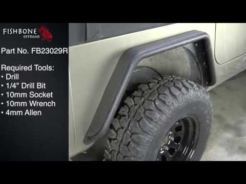 FB23029R TJ Wrangler Rear Tube Fenders Installation Guide