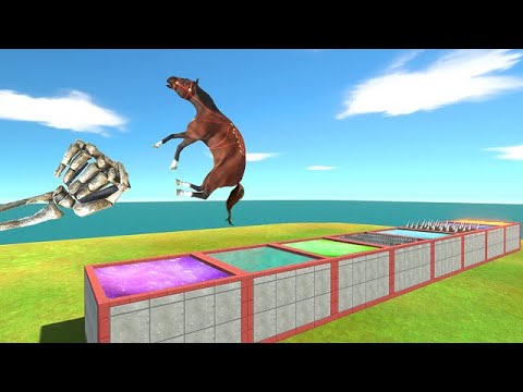 Skeleton Arm Punch Into Spikes Lava or Portal Hole - Animal Revolt Battle Simulator