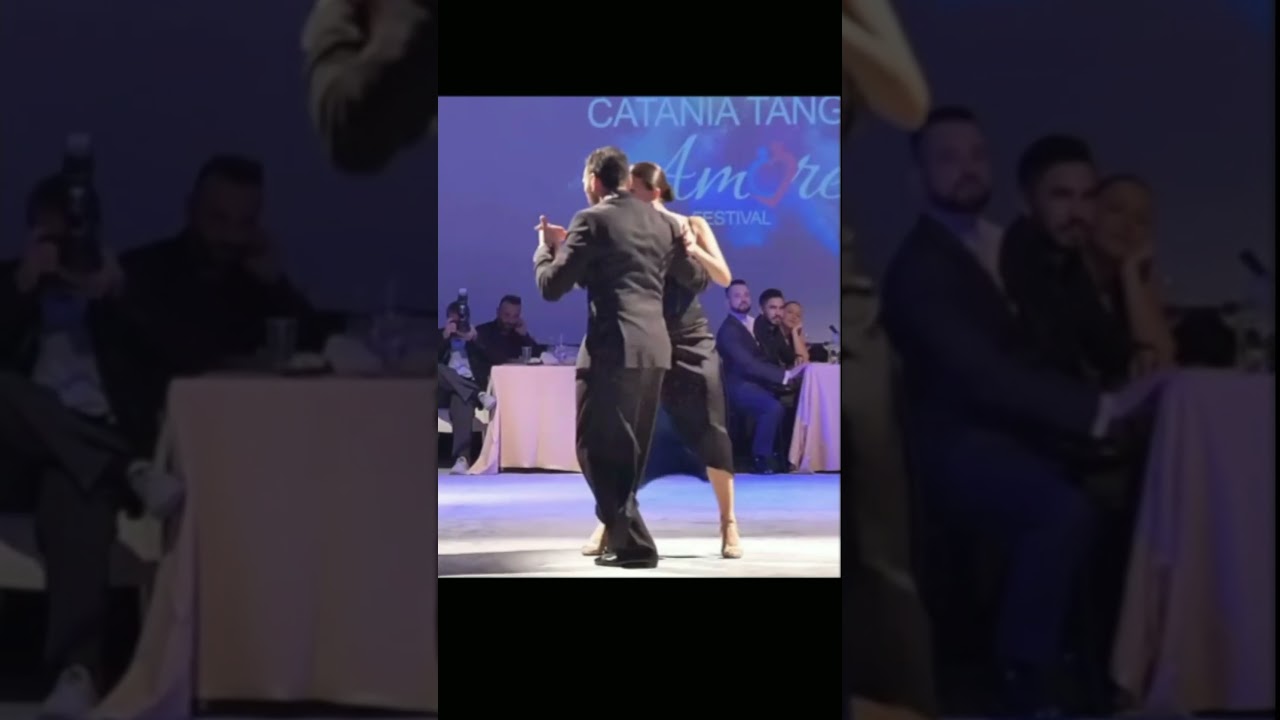 Featured artists Loukas Balokas and Georgia Priskou dancing milonga