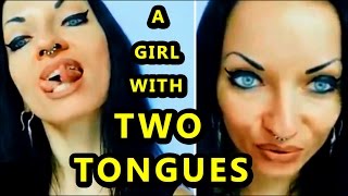 Girl with Two Tongues | Tongue Split Girl | Snake Tongue