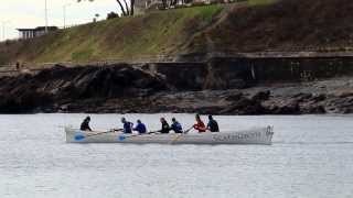 preview picture of video 'Looe Rowing Club - Practice session at East Looe beach - 15th March 2014'