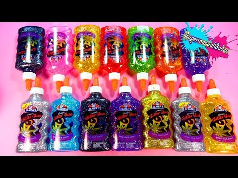 Mixing 50 glues to make Slime - Supermanualidades