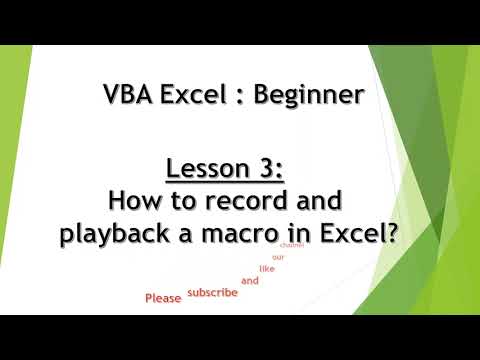 Excel VBA Lesson 3: How to record and playback a macro in Excel?