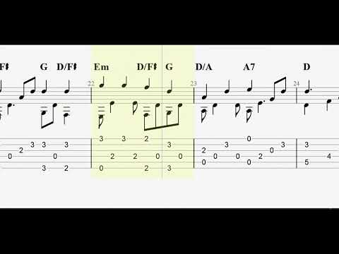 Holy, Holy, Holy! Lord God Almighty! with full tablature/sheet music for solo fingerstyle guitar