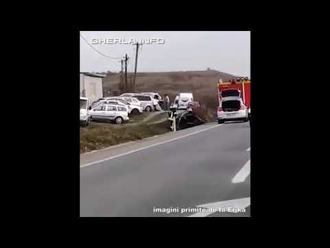 Accdent intrare Cluj centura Apahida masina rasturnata 20 11 2019