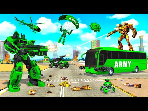 Army Bus Robot Car Game 3d Gameplay #22