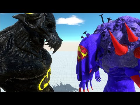 BATMAN KOZAROG THE DEMON  vs  SUPERMAN SCOURGE DEATH RUN - Animal Revolt Battle Simulator