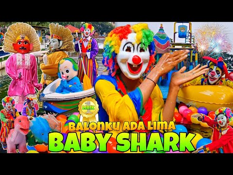 BABYSHARK SONG LYRICS 2024 ‼️ LAGU CICAK DI DINDING VERSI ONDEL ONDEL & BADUT JOGET BALONKU ADA LIMA