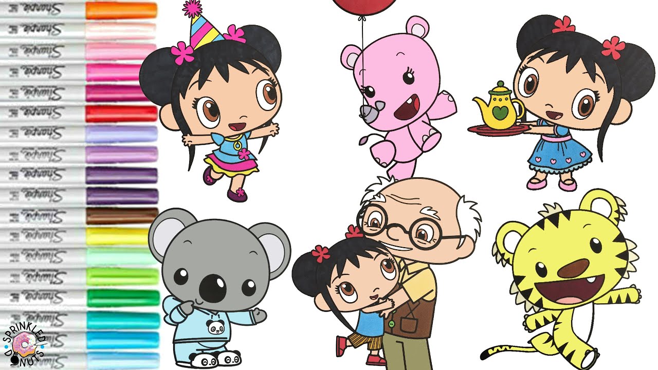 Ni Hao Kai Lan Coloring Book Compilation Kai-Lan and Friends Rintoo Tolee Ye Ye and Lulu
