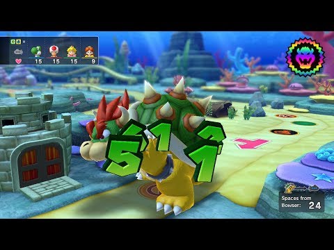 Mario Party 10 Bowser Party #296 Yoshi, Toad, Peach, Daisy Whimsical Waters Master Difficulty