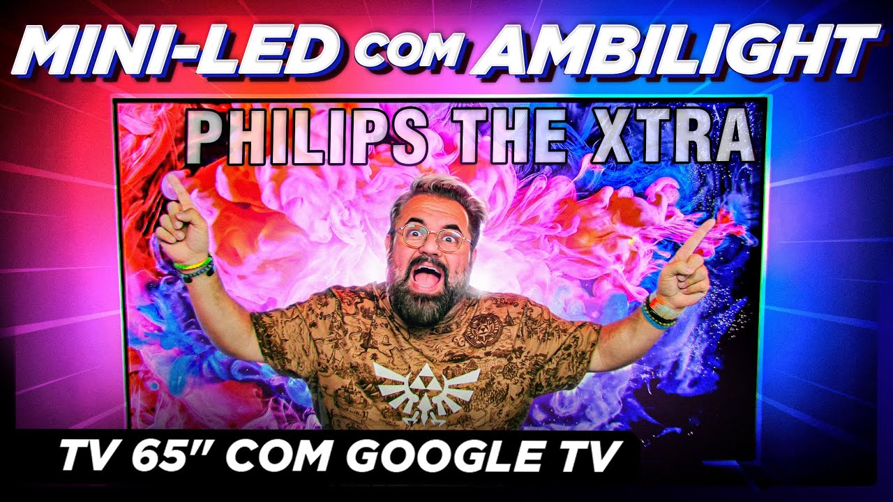 Miniatura da avaliação em vídeo de Smart TV Philips 75 polegadas 4K 75PUG8808/78 Ambilight