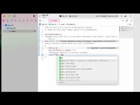 Beginner friendly tutorial on C programming. Day 24 of 30 days of coding.