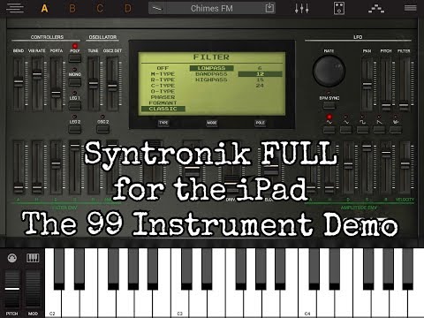 Syntronik FULL for the iPad The 99 Instrument Demo