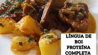 COMO FAZER LÍNGUA DE BOI NA PANELA DE PRESSÃO | { COM BATATA } | como tratar língua de boi