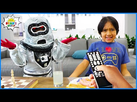 Ryan controls a real life Robot to do all his chores with 1hr skit for kids!