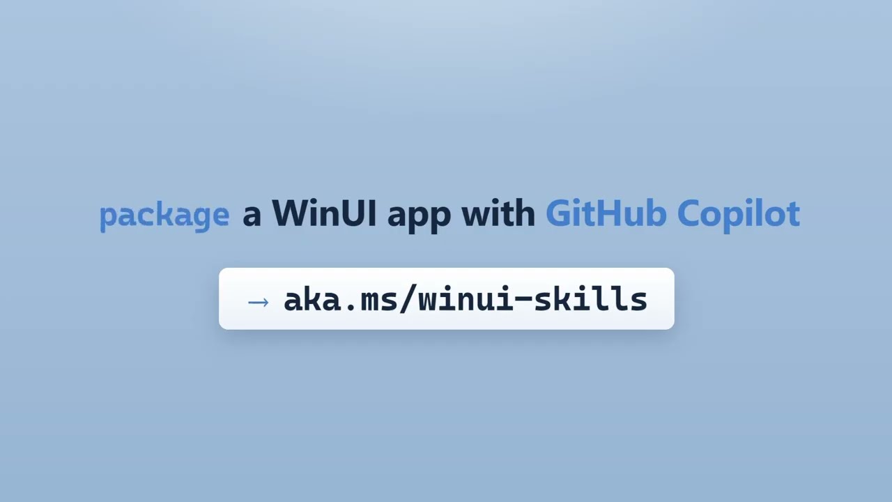 Introducing WinUI agent plugin: Build WinUI apps with AI agents - YouTube