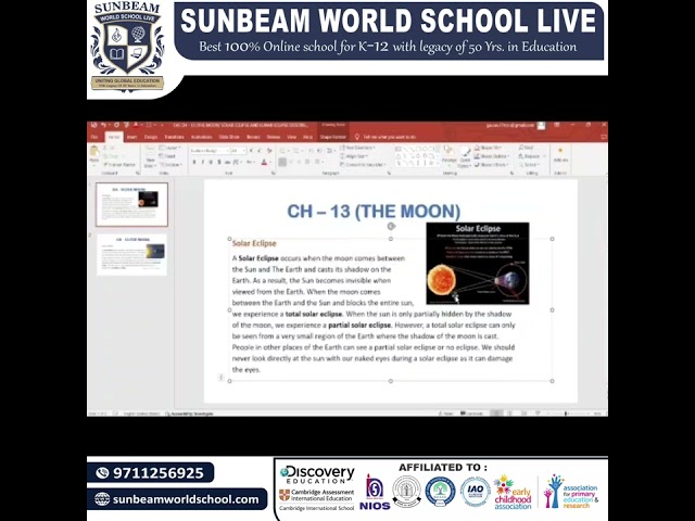 &ldquo;Moon Facts Unveiled: A Sunbeam World School Student&rsquo;s Exploration&rdquo;
