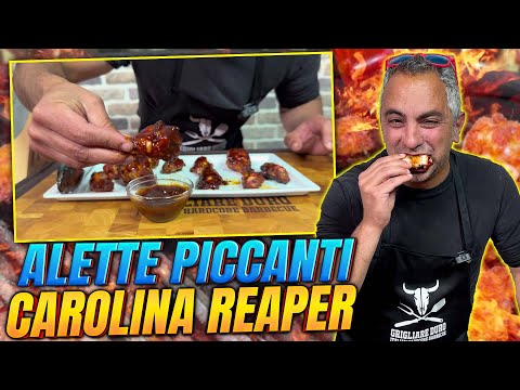 Ricetta Alette di Pollo Super Piccanti al Barbecue con Salsa di Carolina Reaper