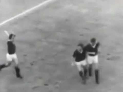 Rangers score from a Celtic corner Ibrox 1963