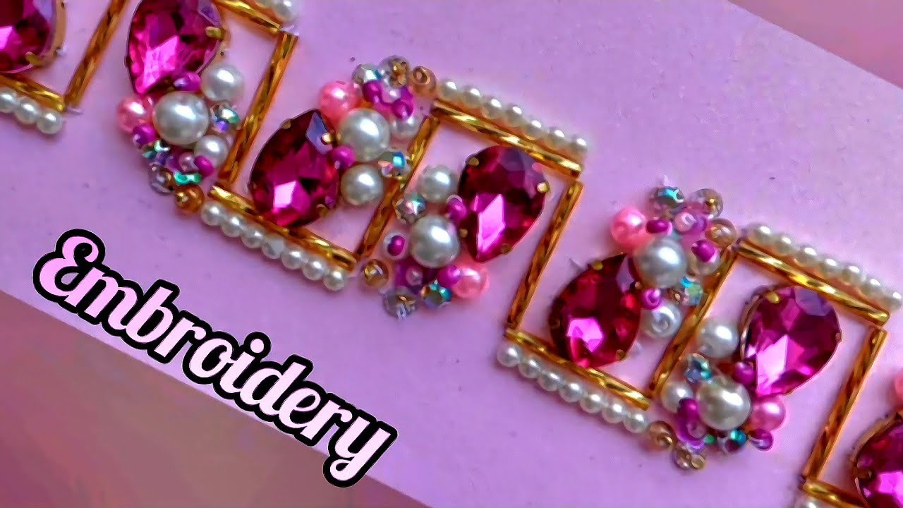 💥Let's work together on a special and beautiful embroidery border#diy