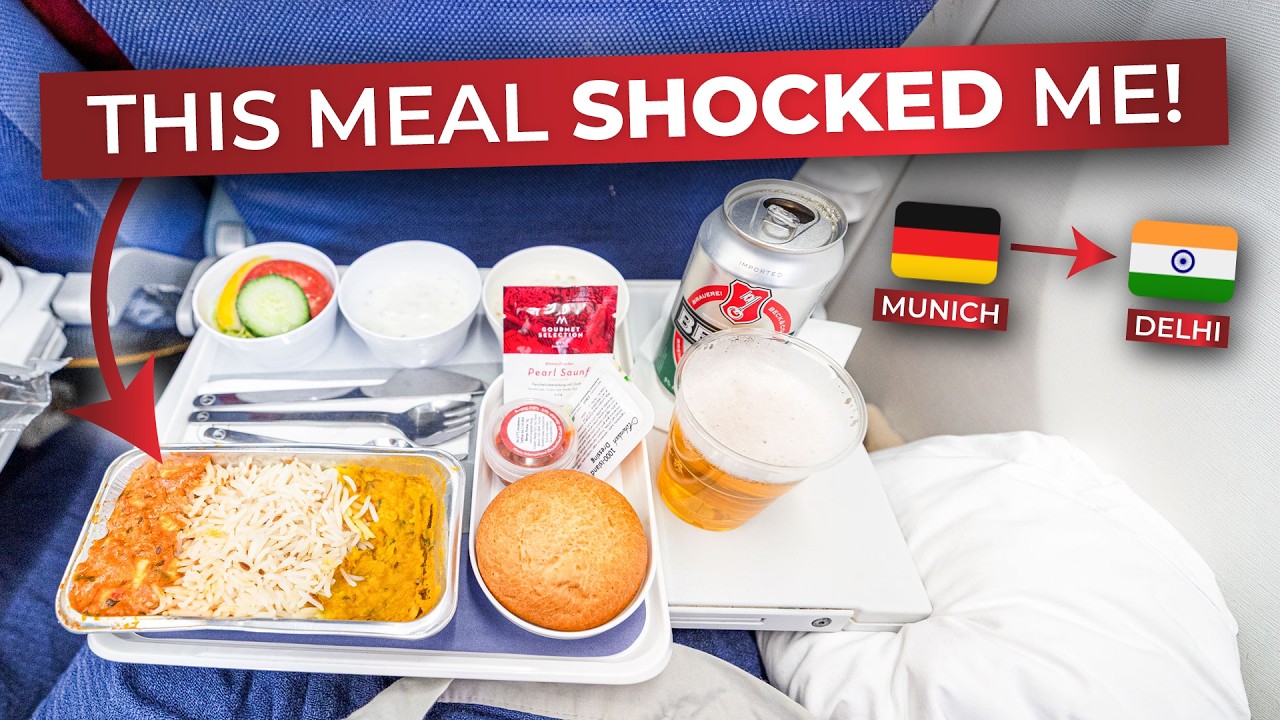 Lufthansa's secret Airbus A350-900 Configuration!  | ECONOMY Munich to Delhi and GREAT Indian Food!?