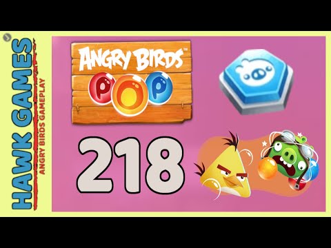 Angry Birds Stella POP Bubble Shooter Level 218 - Walkthrough, No Boosters