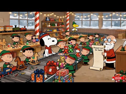 Cozy Christmas Jazz Playlist with Snoopy in Santa's Workshop 🎁 Cozy Jazz Music for Work & Chill 🎷🎄