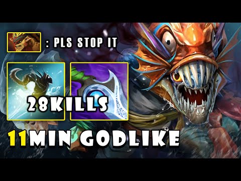 Super Aggressive Plays Slark Spammer in 11MIN GODLIKE | Guides Gameplay - Dota 2 7.26