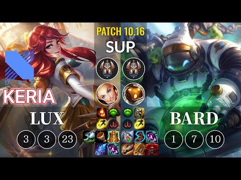 DRX Keria Lux vs Bard Sup - KR Patch 10.16