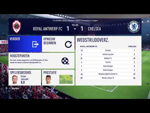 Live Fifa19 Royal Antwerp Fc - Fc Chelsea   @Champions League poule 3de match